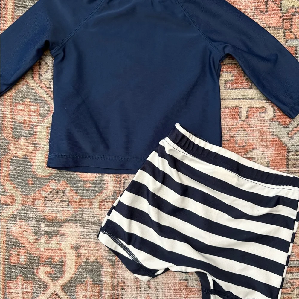 Kids Swim Set - Navy and White Striped